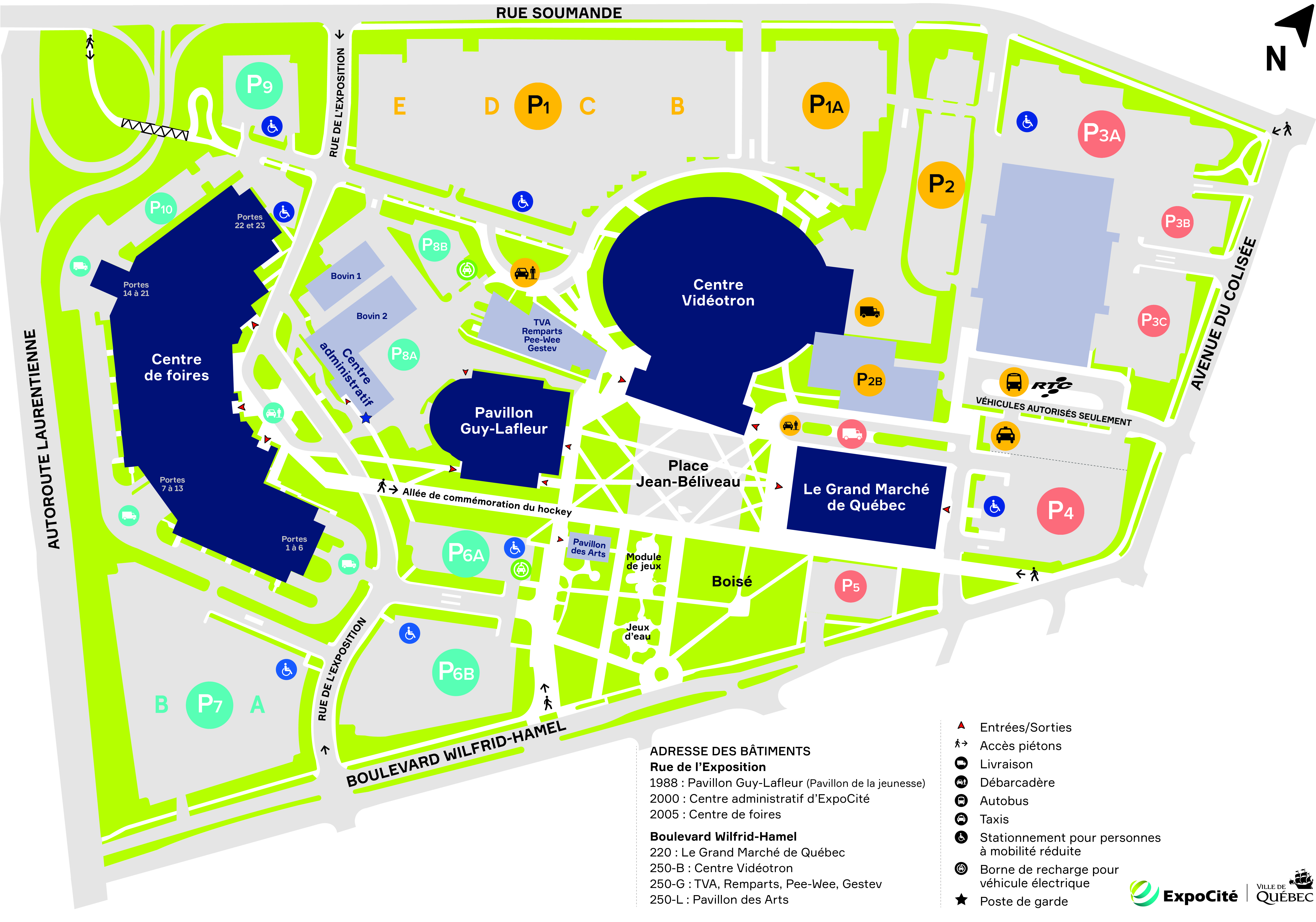 Plan illustré du site d'ExpoCité